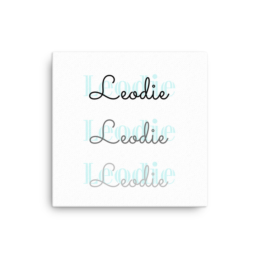 Leodie Overlay Monogram Thin Canvas Wall Print 12