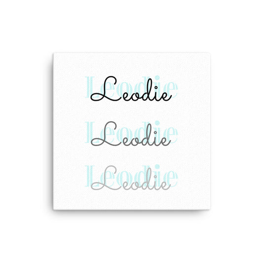 Leodie Overlay Monogram Thin Canvas Wall Print 12