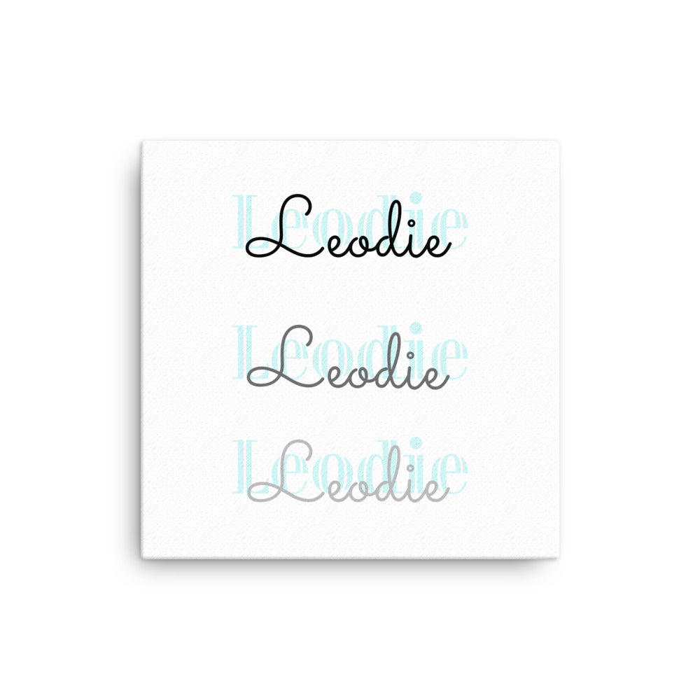 Leodie Triple Overlay Monogram Thin Canvas Wall Print 16
