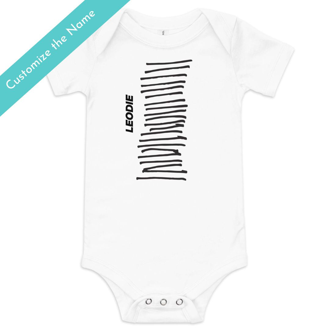 Modern Line Column Baby Onesie White