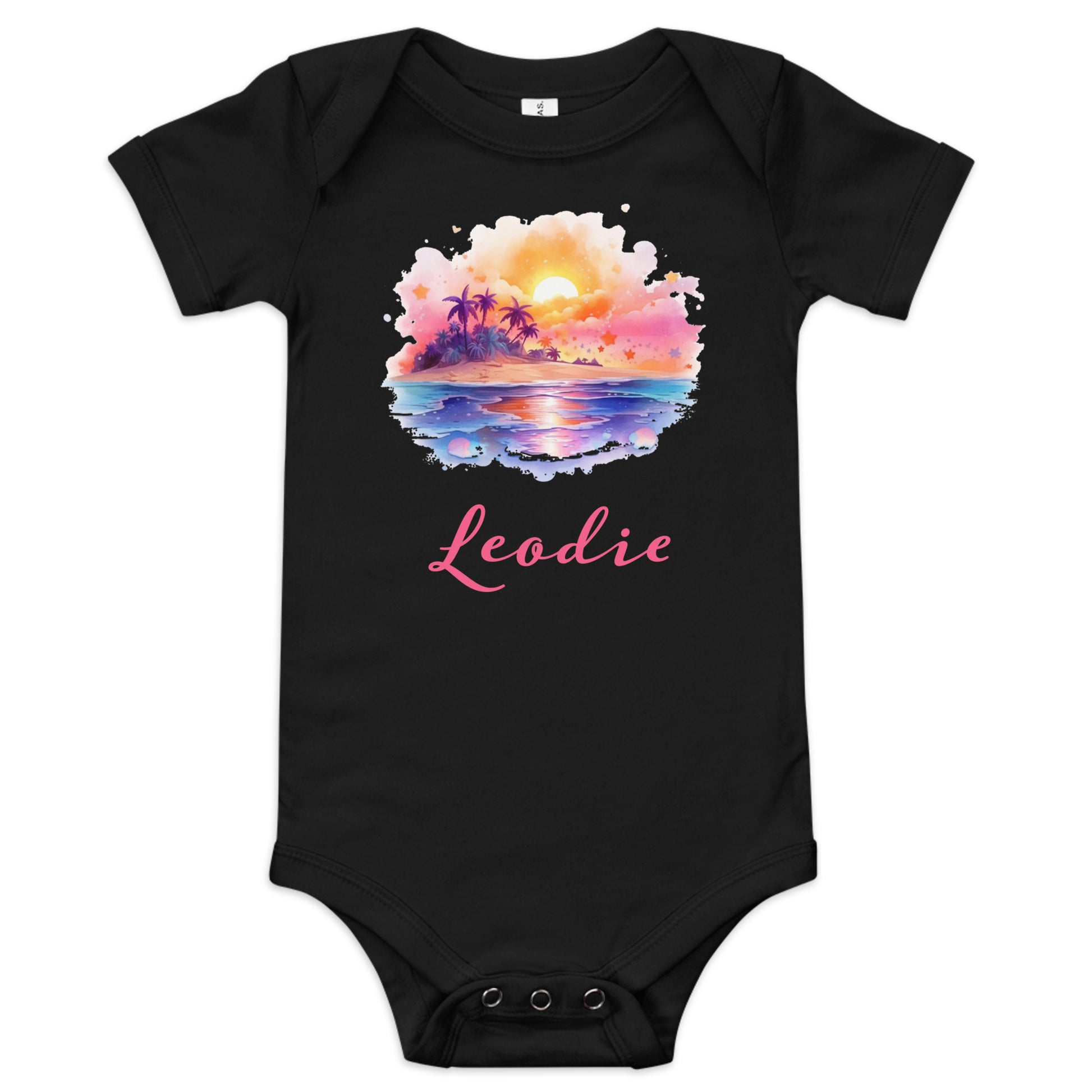 Leodie Sweet Sunset Baby Onesie Black
