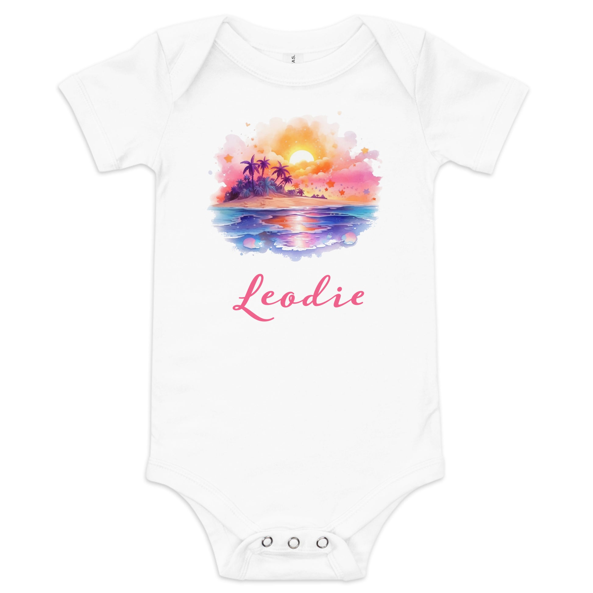 Leodie Sweet Sunset Baby Onesie White