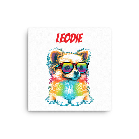 Comic Book Corgi Pup Thin Canvas Print