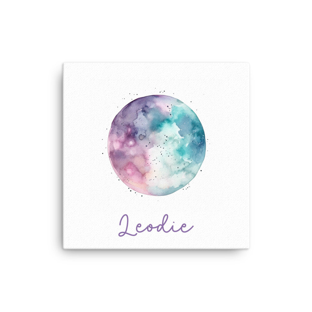 Pretty Watercolor Moon Thin Canvas Print