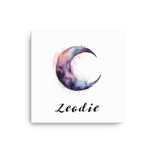 Moody Watercolor Crescent Moon Thin Canvas Print