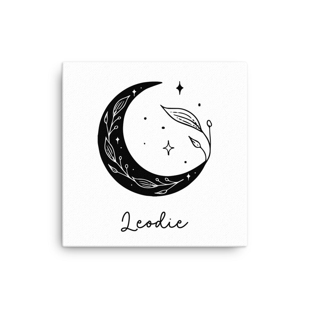 Customizable Vine Crescent Moon Thin Canvas Print