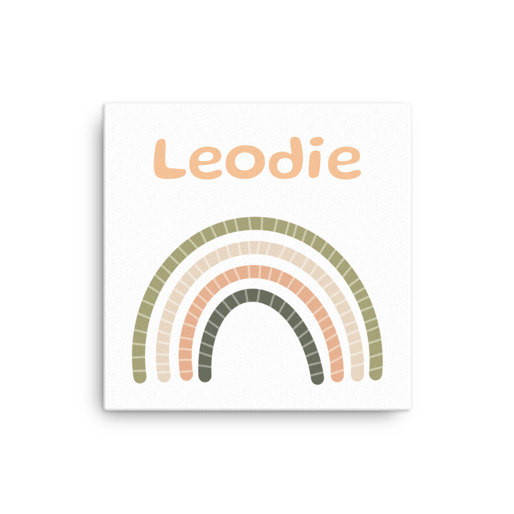 Customizable Warm Neutral Stripe Rainbow Thin Canvas Print