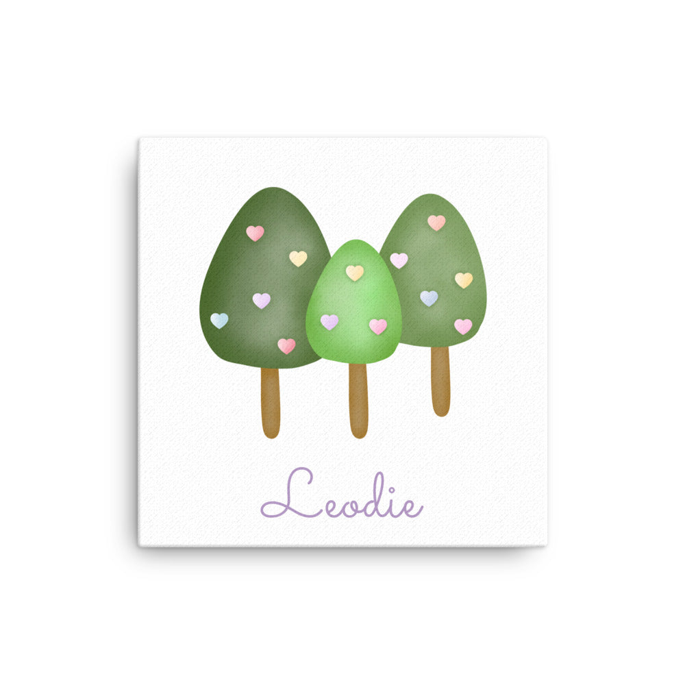 Heart Candy Trees Thin Canvas Print