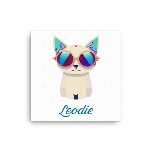 Retro Cool Kitty With Sunglasses Thin Canvas Print