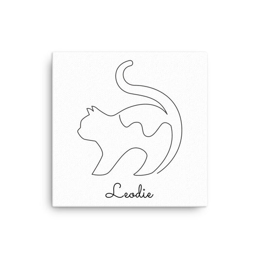 Stretch Cat Line Art Thin Canvas Print