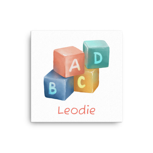Customizable Toy Blocks Thin Canvas Print