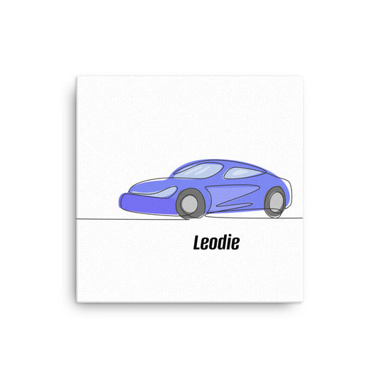 Line Art Car Thin Canvas Print