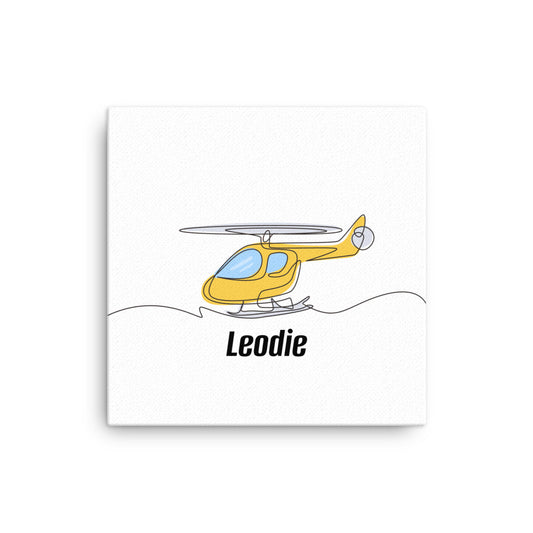 Line Art Helicopter Thin Canvas Print