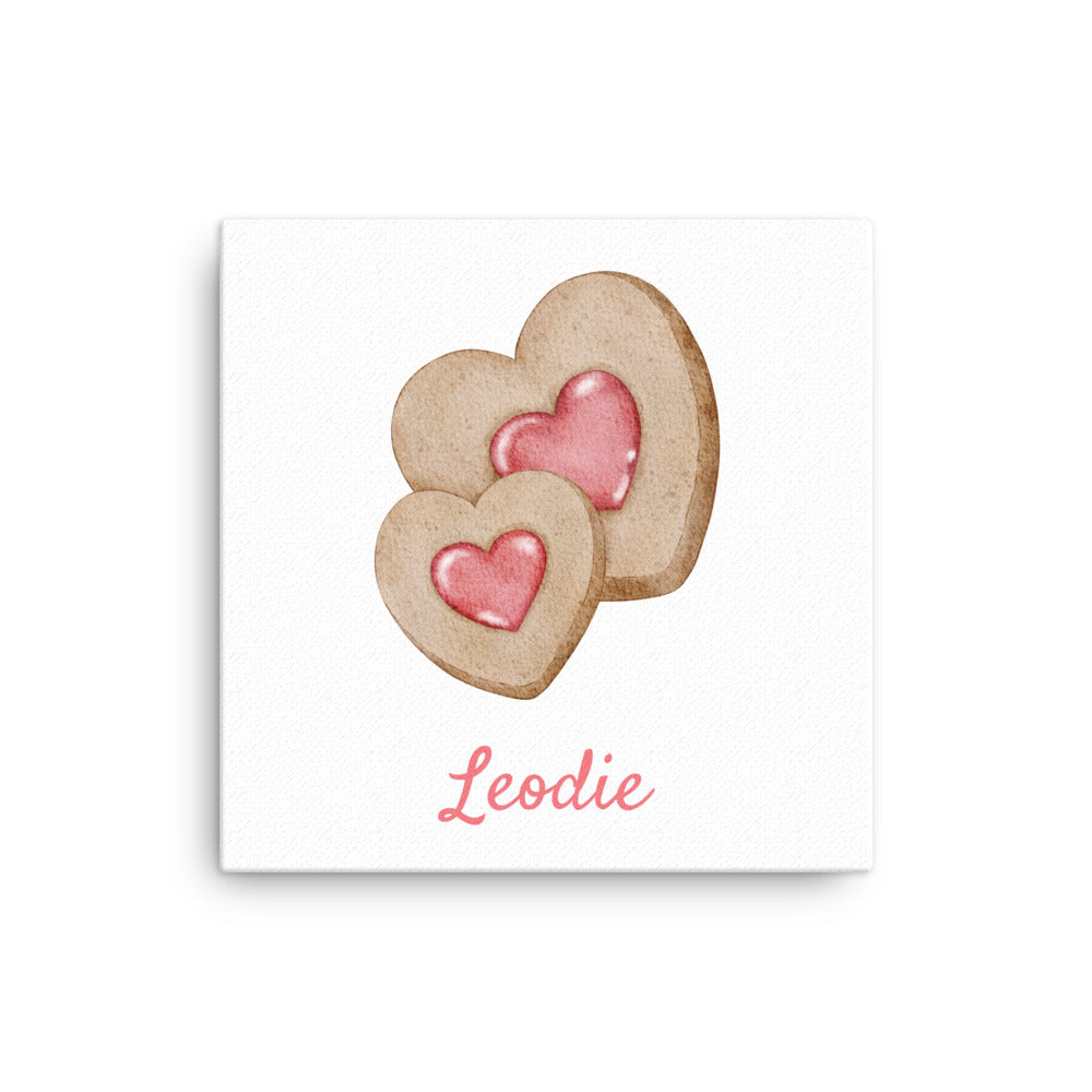 Press Heart Cookies Thin Canvas Print
