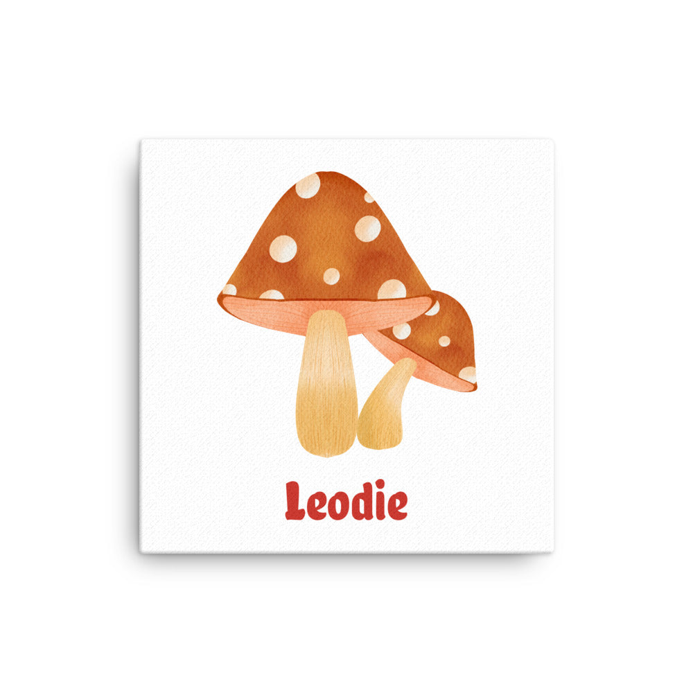 Autumn Brown Mushrooms Thin Canvas Print