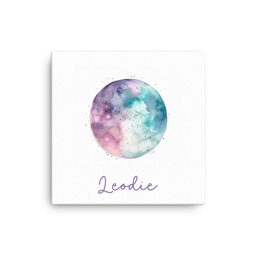 Pretty Watercolor Moon Thin Canvas Print