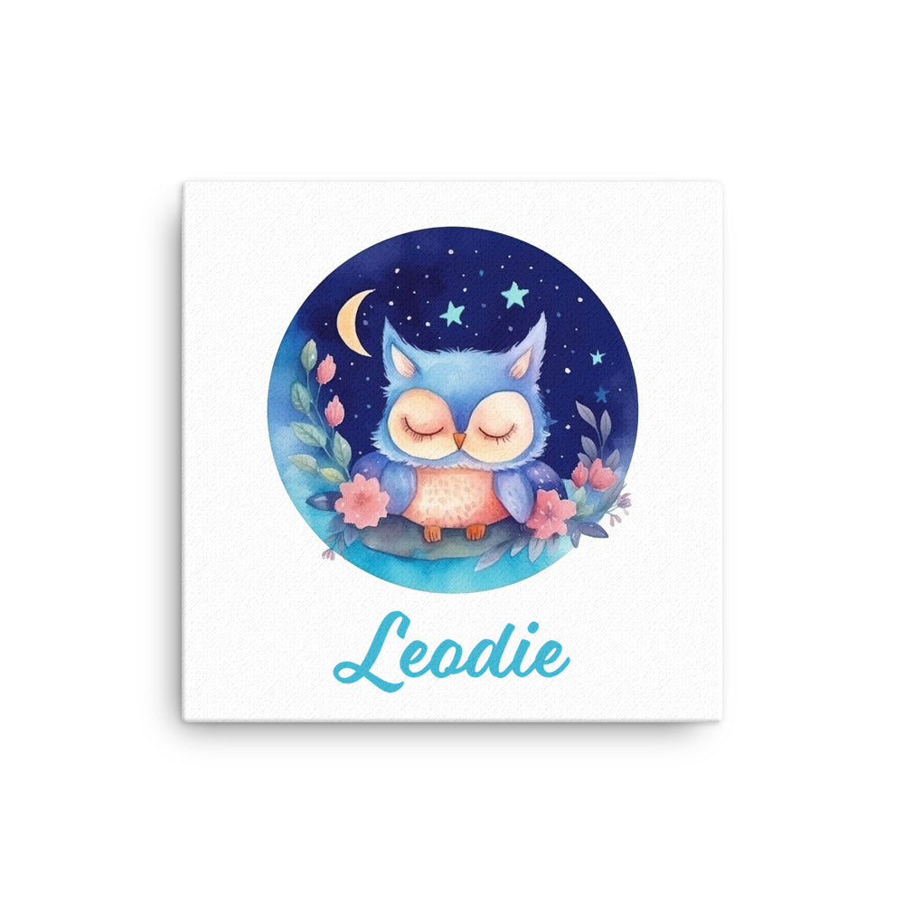 Owl Starry Night Thin Canvas Print