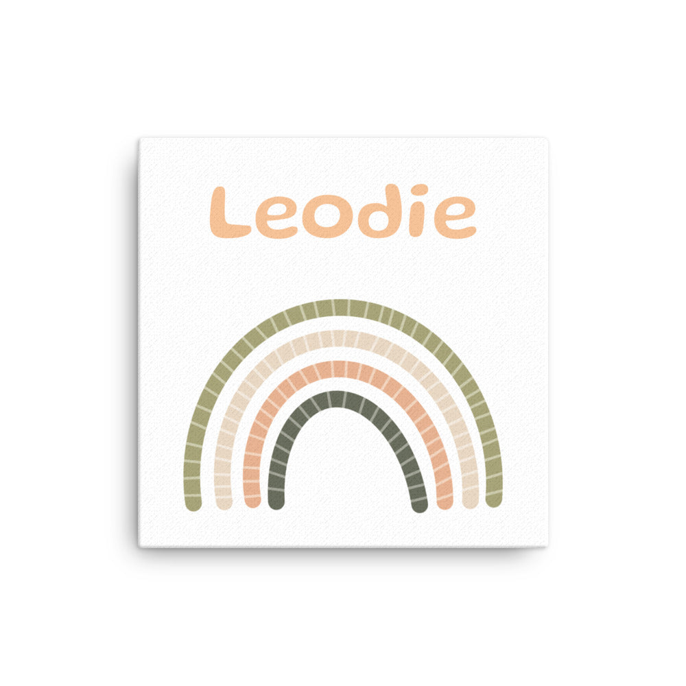 Customizable Warm Neutral Stripe Rainbow Thin Canvas Print