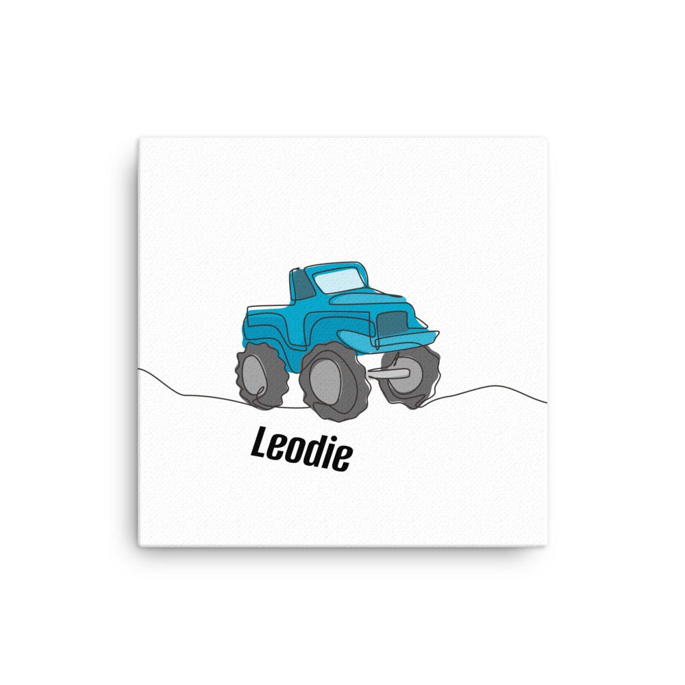 Line Art Monster Truck Thin Canvas Print