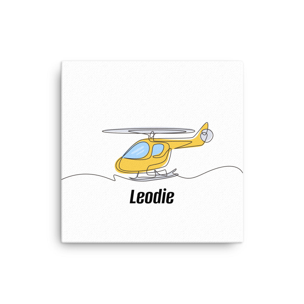 Line Art Helicopter Thin Canvas Print