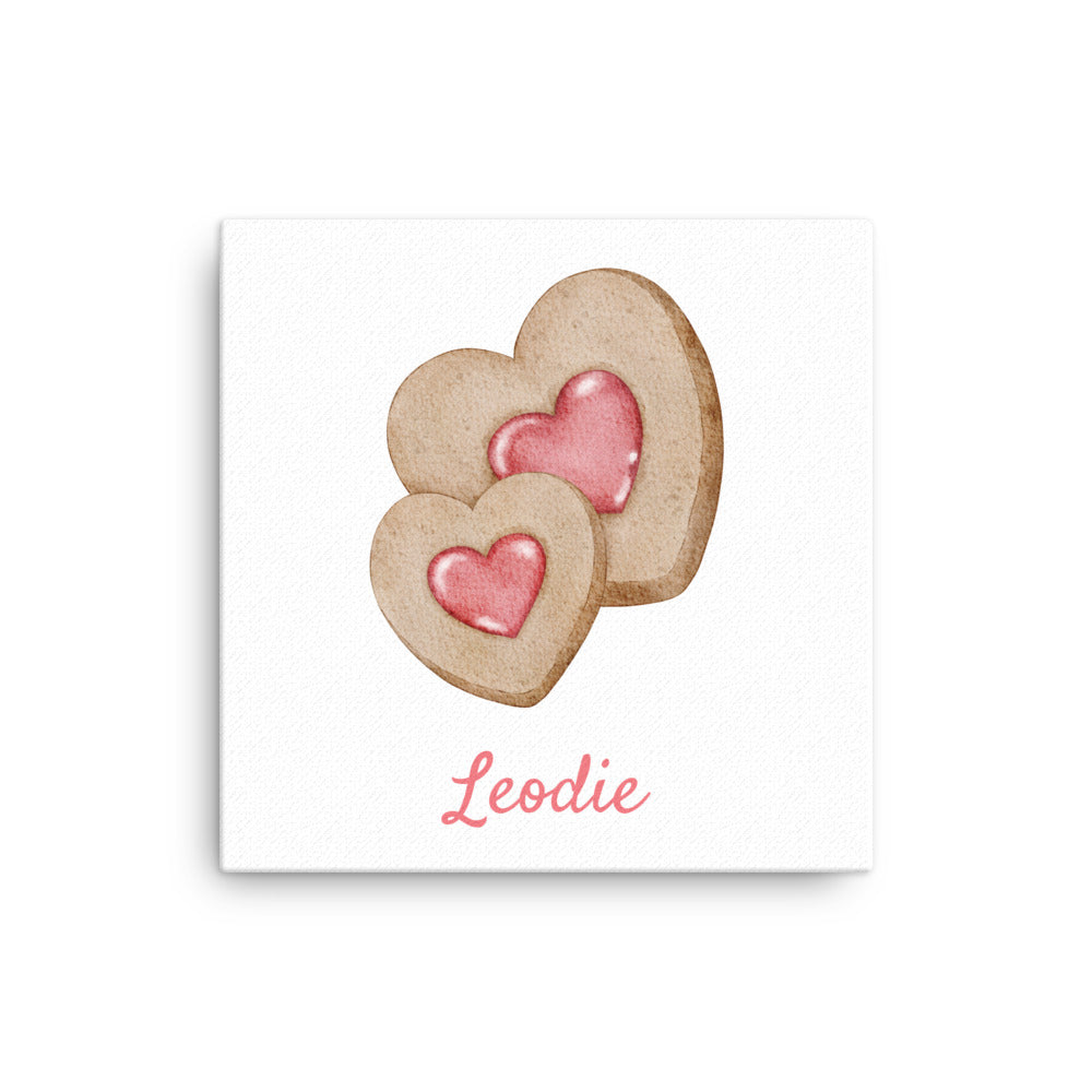Press Heart Cookies Thin Canvas Print