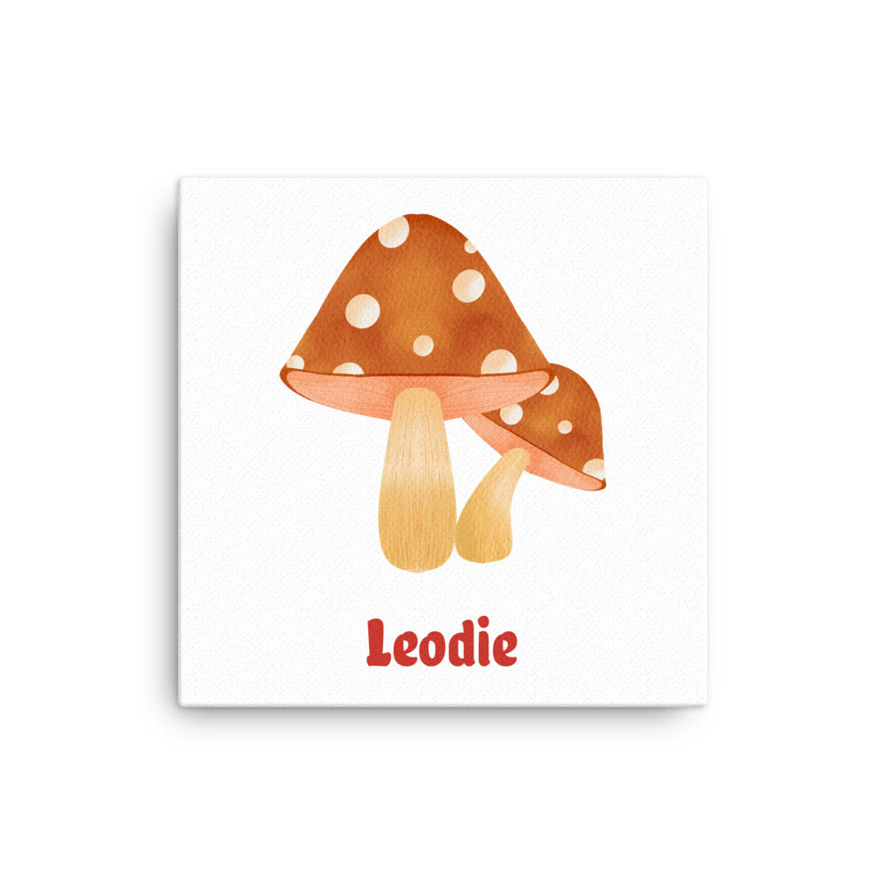 Autumn Brown Mushrooms Thin Canvas Print