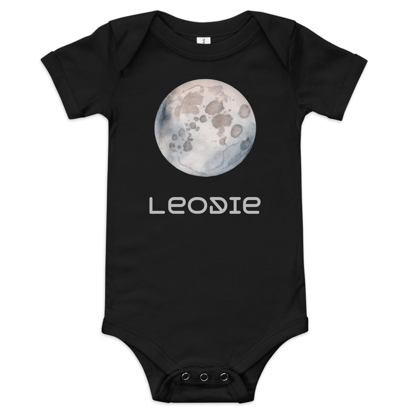 Leodie Watercolor Moon Baby Onesie Black