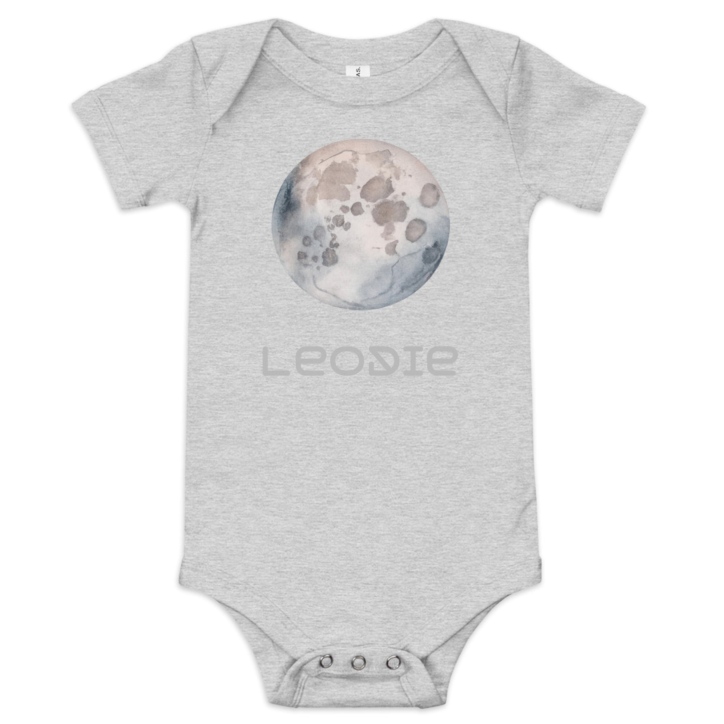 Leodie Watercolor Moon Baby Onesie Grey