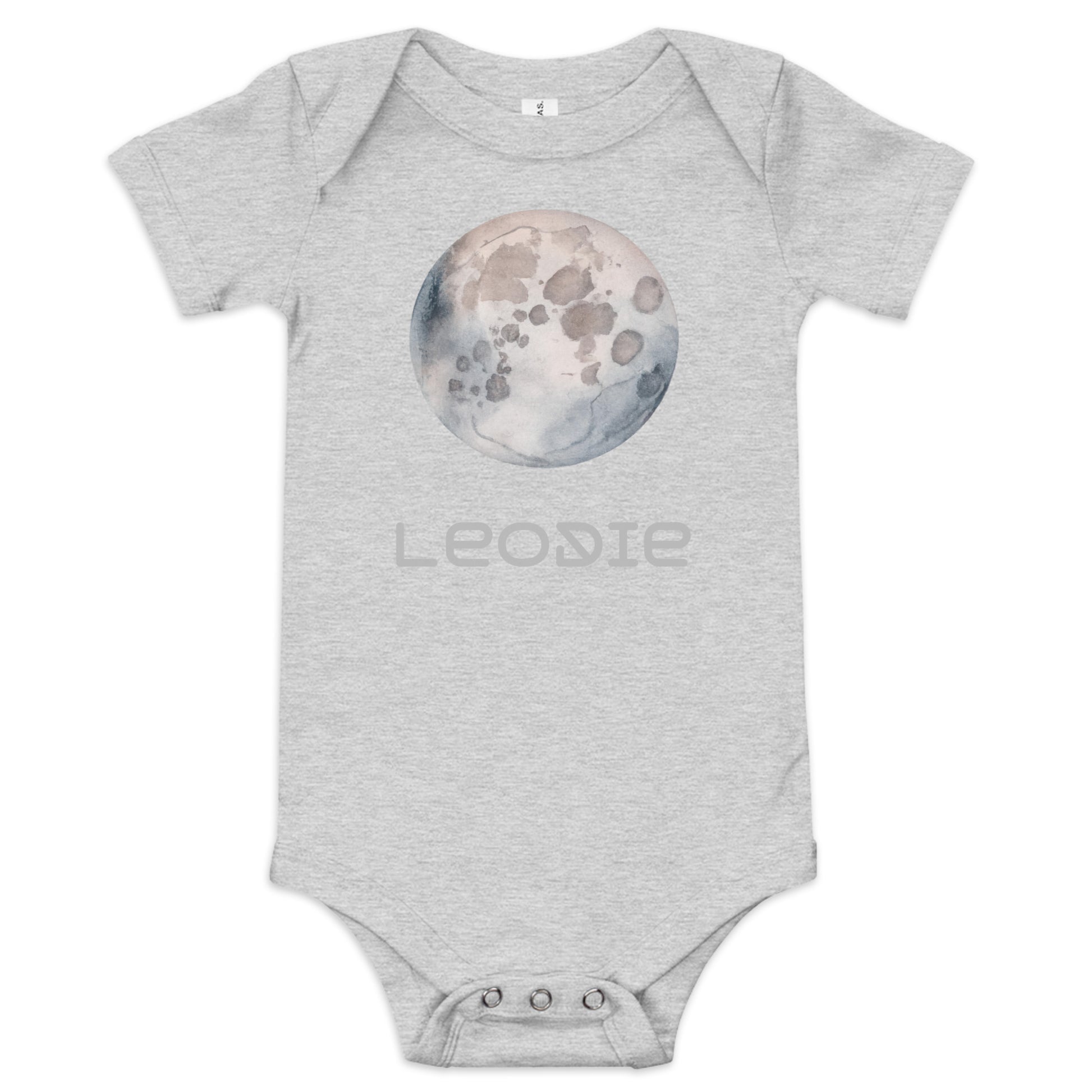 Leodie Watercolor Moon Baby Onesie Grey