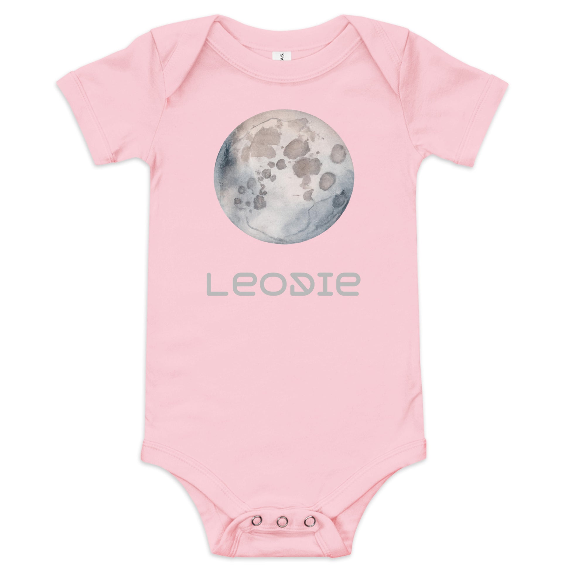 Leodie Watercolor Moon Baby Onesie Pink