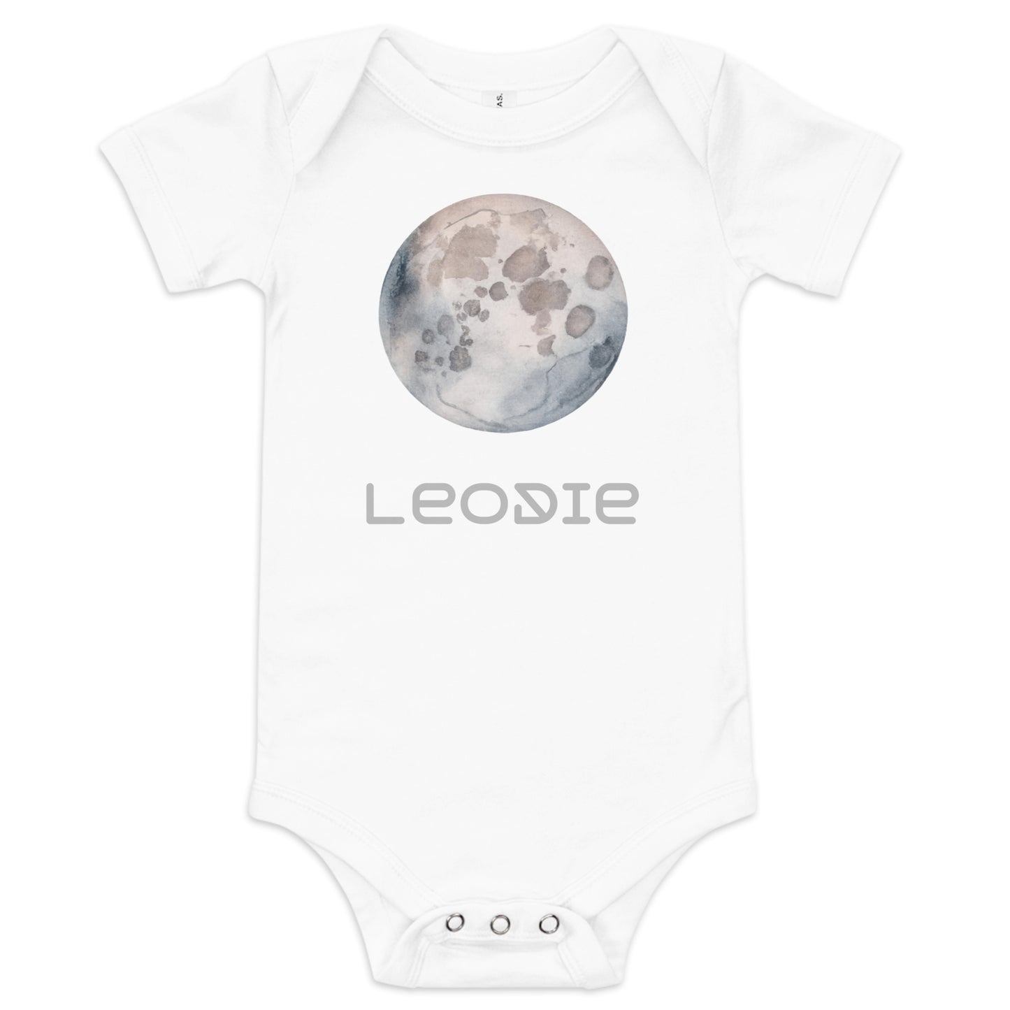 Leodie Watercolor Moon Baby Onesie White